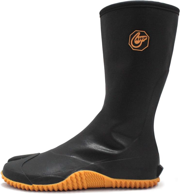 力王 ファスナー付き防水ゴムタビ ゴム製防水地下足袋 ブラック 指股仕様 サイド補強付 GT-01