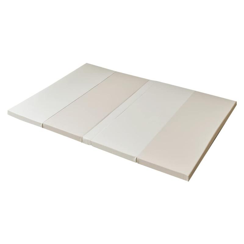 thesun 5段 アップグレード 抗菌 プレイマット 厚み4cm カラズマット シームレスタイプ 折りたたみマット床暖房対 厚手 生活防水 出産祝い 防音 ライトベージュ(4)