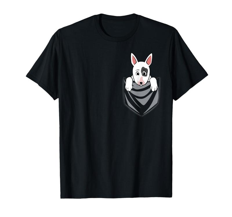 ポケットグラフィックブル・テリア犬 Tシャツ