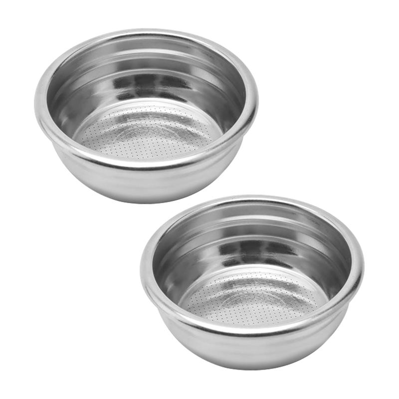 ADOFUN コーヒーフィルター バスケット ポルタフィルターバスケット フィルター交換 非加圧エスプレッソコーヒーマシンパーツ 2カップステンレス鋼 58ミリメートル 再利用可能なコーヒーフ