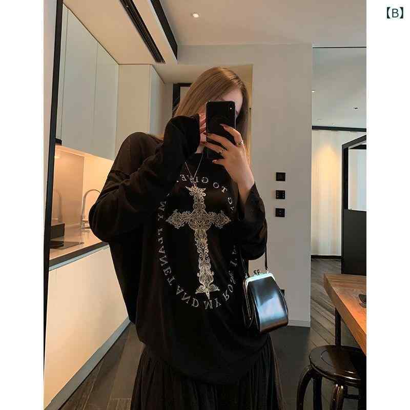 Tシャツ レディース 長袖 丸首 夏 薄手 韓国風 ゆったり 百搭 白 黒 防晒 接触冷感...