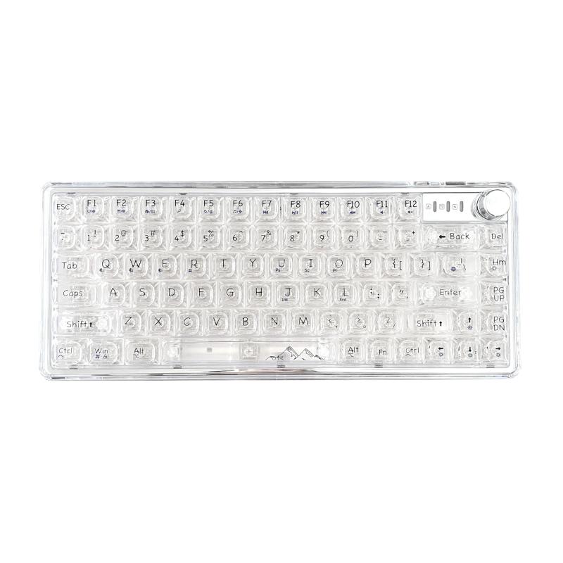 ROTISNAR × EWEADN V80 クリスタル透明メカニカルキーボード 84キー75%レイアウト 3モード無線接続 Bluetooth/2.4G/Type-C ワイヤレスキーボード ホットスワップ対応 RGBライト Mac/Win対応 ゲーミング