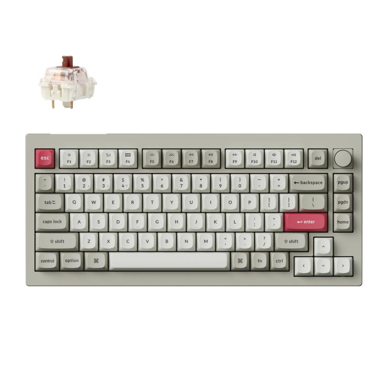 【】Keychron V1 Max レトロカラー QMKワイヤレス・カスタムメカニカルキーボード、2.4 GHz/Bluetooth 5.1/有線接続、RGBライト、ホットスワップ対応Gateron Jupiterスイッチ/ガスケットマウン