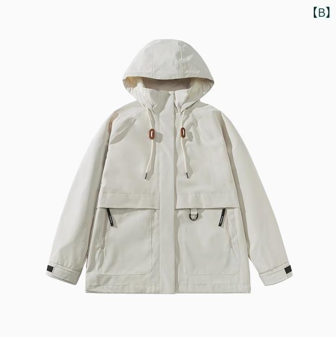 レディース 防風 防水 登山ジャケット 春夏 秋冬 透気性 耐摩耗 フード 付 ポリエ...