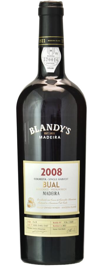 ブランディーズ マデイラ ブアル コリェイタ 2008年 Blandy's Madeira Bual 2008 ポルトガルワイン/マデイラワイン/中甘口/750ml