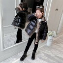 ジュニア アウター キッズ 子供服 ダウンコート ジャケット ダウンジャケット ブラック 長袖 中綿 お出かけ ミディアム 暖かい 厚手コート 重ね着風 上品 高級感 洗える 冬 秋 子供用 男女兼用 撥水 防風防寒 卒業式 小学生 女児 お嬢様風 キッズ TZ-216 海外通販(4)