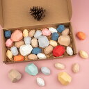 石積み 積み木 つみき 36個セット 積石おもちゃ 木製 マルチカラー おもしろい 知育玩具 積木 ウッドブロック 木育 つみき 木のおもちゃ 北欧風 天然木 ...