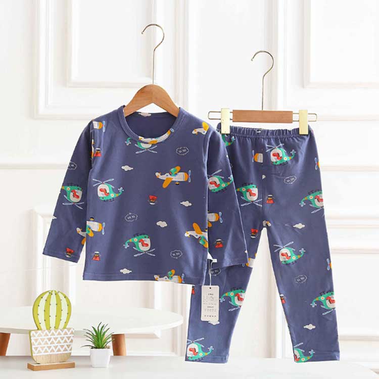 Pony Riverのパジャマ キッズ 長袖 女の子 可愛い 上下セット ロングパンツ ルームウェア 部屋着 寝間着 2点セット 柔らかい 春秋 お洒落 ナイトウェア 動きやすい 子供服 男の子 shuiyi-2248-gg 海外通販｜アングル2