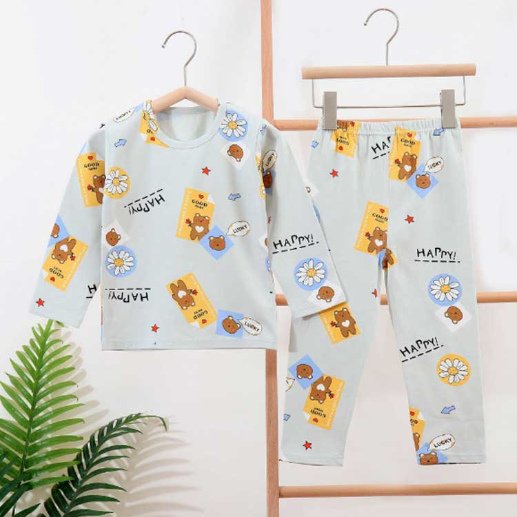 Pony Riverのパジャマ キッズ 長袖 女の子 可愛い 上下セット ロングパンツ ルームウェア 部屋着 寝間着 2点セット 柔らかい 春秋 お洒落 ナイトウェア 動きやすい 子供服 男の子 shuiyi-2248-gg 海外通販｜アングル3