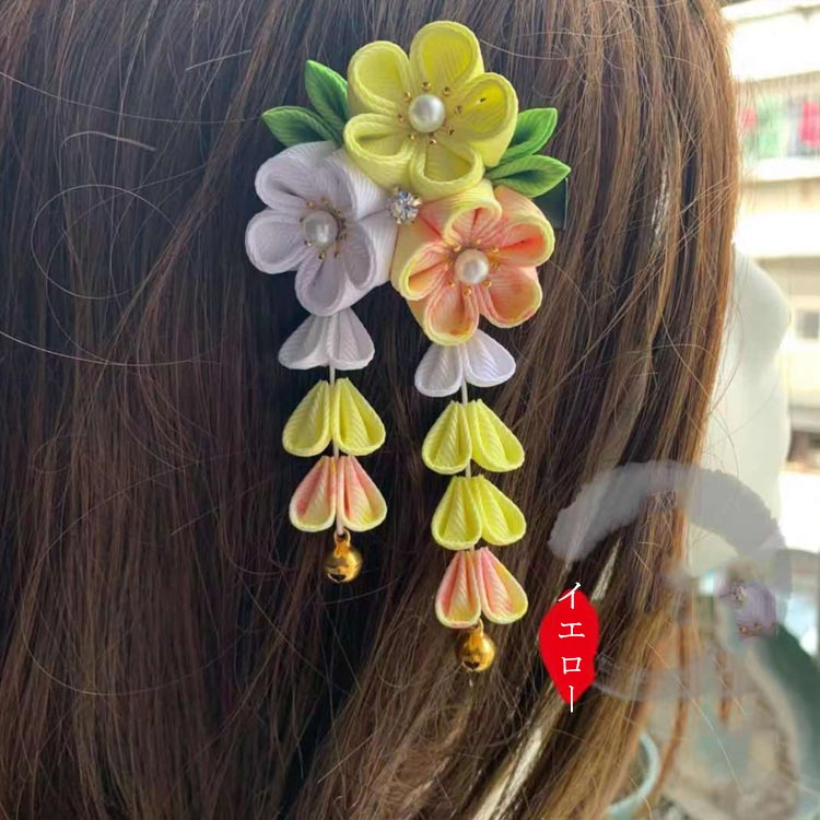 送料無料! 髪飾り 和装 浴衣 成人式 結婚式 卒園式 ウェディング ちりめん ビラか...