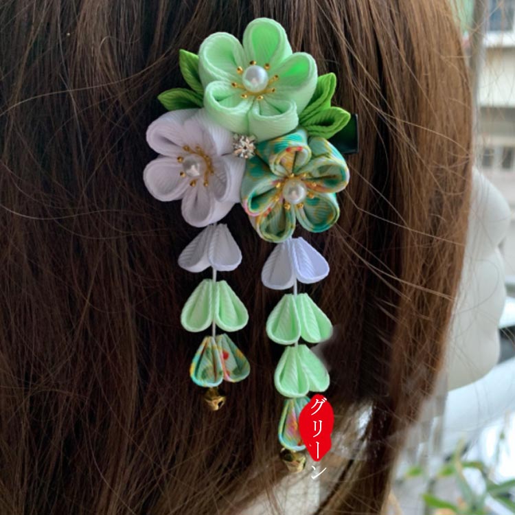 送料無料! 髪飾り 和装 浴衣 成人式 結婚式 卒園式 ウェディング ちりめん ビラか...