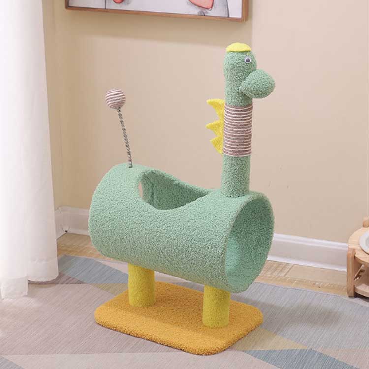 Pony Riverのキャットタワー シニア猫ちゃん 大型猫 麻紐 ネコタワー 爪とぎ 猫トンネル 爪研ぎ 猫ベッド 猫ハウス おもちゃ 据え置き スリム 猫タワー chongwu-1434-gg 海外通販｜アングル2
