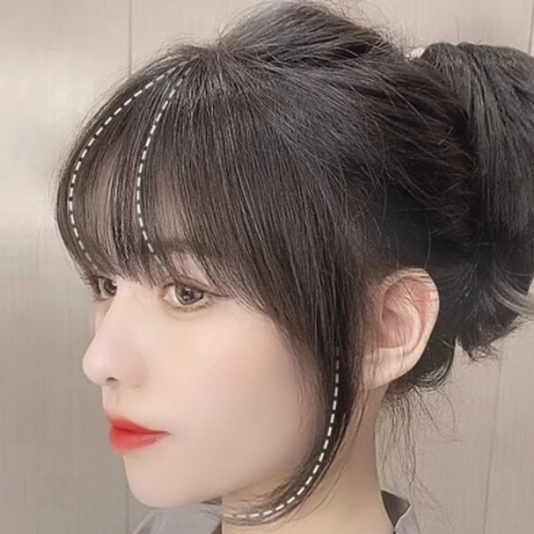 Pony Riverのアレンジ自由 自然 自然 ヘアーピース 送料無料 ウィッグ つむじ付き サイドあり ナチュラル ポイントウィッグ 人工毛 総手植え ダークブラウン デイリーウィッグ 便利 前髪ウィッグ ライトブラウン 部分ウィッグ jiafa-3192-gg 海外通販｜アングル3