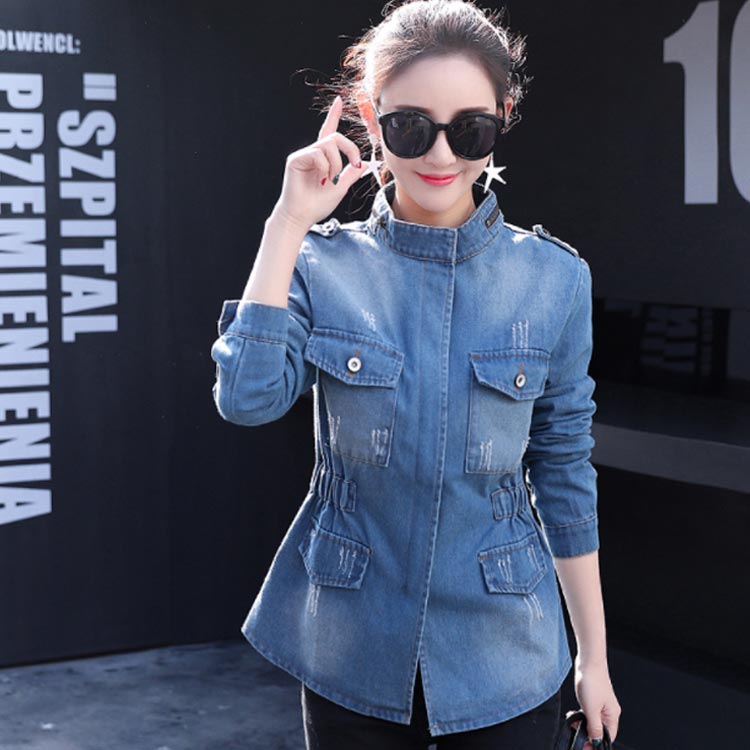 ライダース風 デニムジャケット 立ち襟ジャケット デニムコート ショート丈 春服 秋服 大きサイズ カジュアル スタンドカラー デニム アウター Gジャン ジャケット 立ち襟 ブルゾン waitao-2079-gg 海外通販