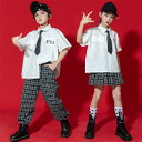 三点セット シャツ パンツ スカート ネクタイ ダンス 衣装 子供 キッズ ダンス衣装 ヒップホップ ストリート 女の子 男の子 ダンス 衣装 子供服 舞台衣装...