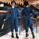 オールインワン デニム 長ズボン キッズ 女の子 デニムパンツ カジュアル お出かけ 子供用 オシャレ 無地 TZ-915 海外通販
