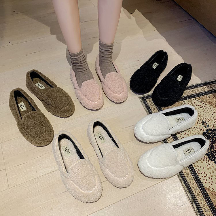 パンプス ローヒール 秋冬 レーディス 靴 シューズ 可愛い 女の子 カジュアル 美脚 結婚式 パーティー おしゃれ お出かけ 柔らかい コンフォート 2cmヒール モコモコ XZ-279 海外通販