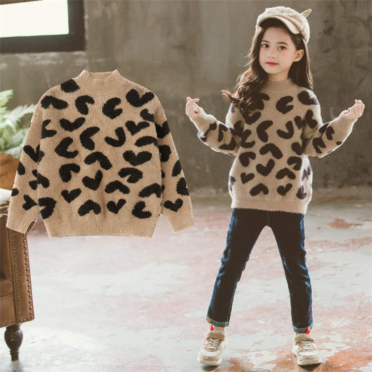 セーター キッズ 子供服 パーカー トップス 子供用 長袖 ヒョウ柄 レパード ジュニア モコモコ 起毛 あ..