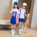 パンツセット ワンピース チアガール キッズ ダンス衣装 女の子 男の子 POLO チア パーティー 運動会 応援団 チームお揃い 演出 スポーツ 100~15...