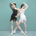 ラテンダンス ワンピース ブラック ホワイト 社交ダンス キッズ 女の子 高級感 お洒落 豪華 パーティー 発表会 舞台 競技 練習 演出 ステージ ラテン衣装 110~170cm wudao-503 海外通販