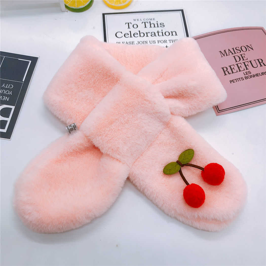 マフラー 秋冬 カジュアル キッズ ジュニア 桜桃 マフラー ティペット キッズマフラー 防寒 あったか かわいい ネックウォーマー 子供服 送料無料 おしゃれ 安い 女の子 さくらんぼ 保温 weijin-2997-gg 海外通販