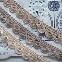 【6/4〜20%オフ】リボン スカラップ刺繍レースリボン 50cm(ベージュ系3色)マスクカバー スカラップ リボン ピアス イヤリング ハンドメイド 手芸 ア...