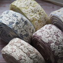 【25cm】インド刺繍リボン（くすみカラー小花）インドリボン チュール レース リボン ピアス イヤリング ハンドメイド 手芸 アクセサリー 材料 素材 パーツ 手芸 バレッタ カチューシャ チャーム くすみ　ブルー　ピンク　パープル