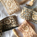 【25cm】 インド刺繍リボン インドリボン 幅7cm おしゃれ ピアス イヤリング ハンドメイド 手芸 アクセサリー 材料 素材 パーツ 手芸 バレッタ カチューシャ チャーム 紐 問屋ポーチヘアゴム 商用