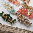 【3/4～10％オフ】【2.5cm】アクセサリー パーツ 天然石 チェーン 4mm 18金 18Kメッキ　アクセサリーパーツ 4ミリ ビーズ ピアス パーツ 部品 ボリューム 華やか 上品 大人手芸 ハンドメイド 大ぶり ストーン つなぎ 翡翠 ジェイド　ダルメシアンジャスパー