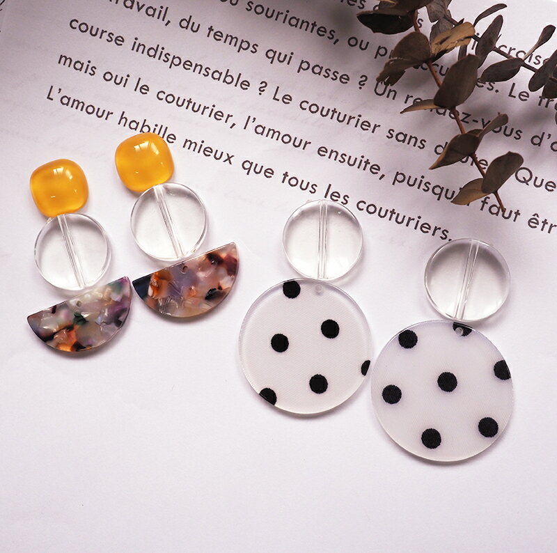 【4個】クリアラウンドチャーム　透明　ラウンド 円 丸 パーツ アクリル 大ぶり　ハンドメイド 手芸 パーツ ピアス アクセサリー イヤリング 問屋　かわいい　おしゃれ　高級　韓国 商用