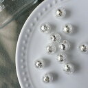 【2個セット】ビーズ シルバービーズ入りビーズ 12mm 透明 アクリル ビーズ チャーム アクリル ピアス パーツ ラウンド 丸 球 ボール ハンドメイド 手...