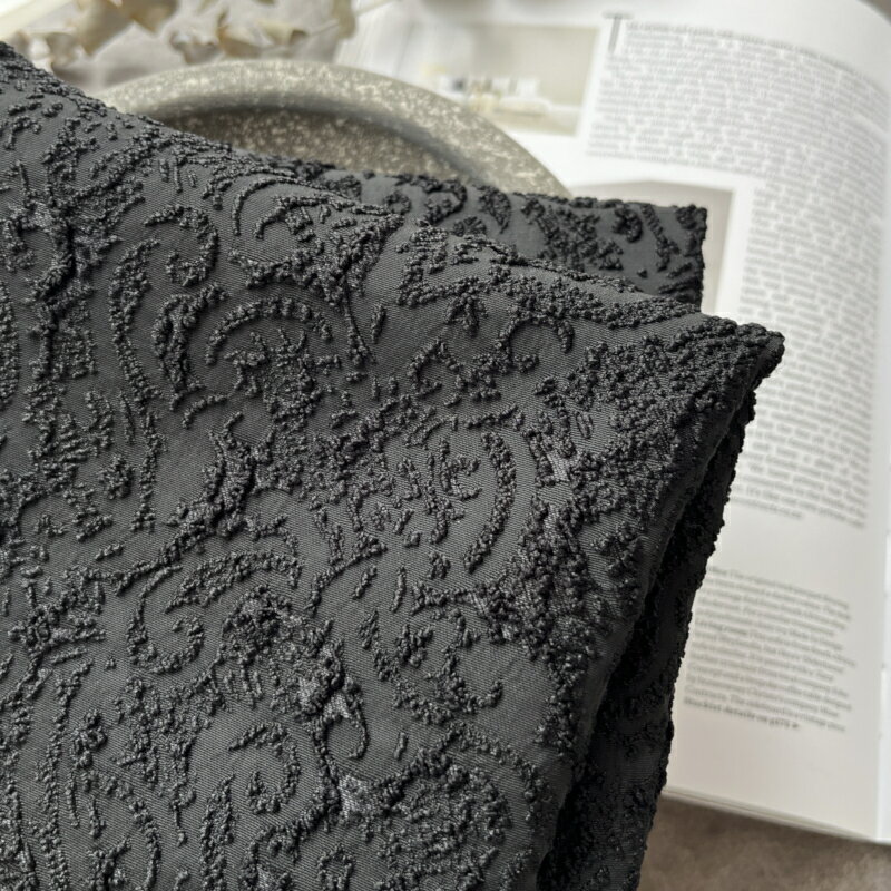 【45cm/90cm】ブラックジャガード生地　黒 カットクロス 　カット済み　ディスプレイ イベント 撮影小物 インテリア 雑貨 背景 インスタ 小物 作家　ハンドメイド　販売　什器 手芸 アクセサリー 材料 素材