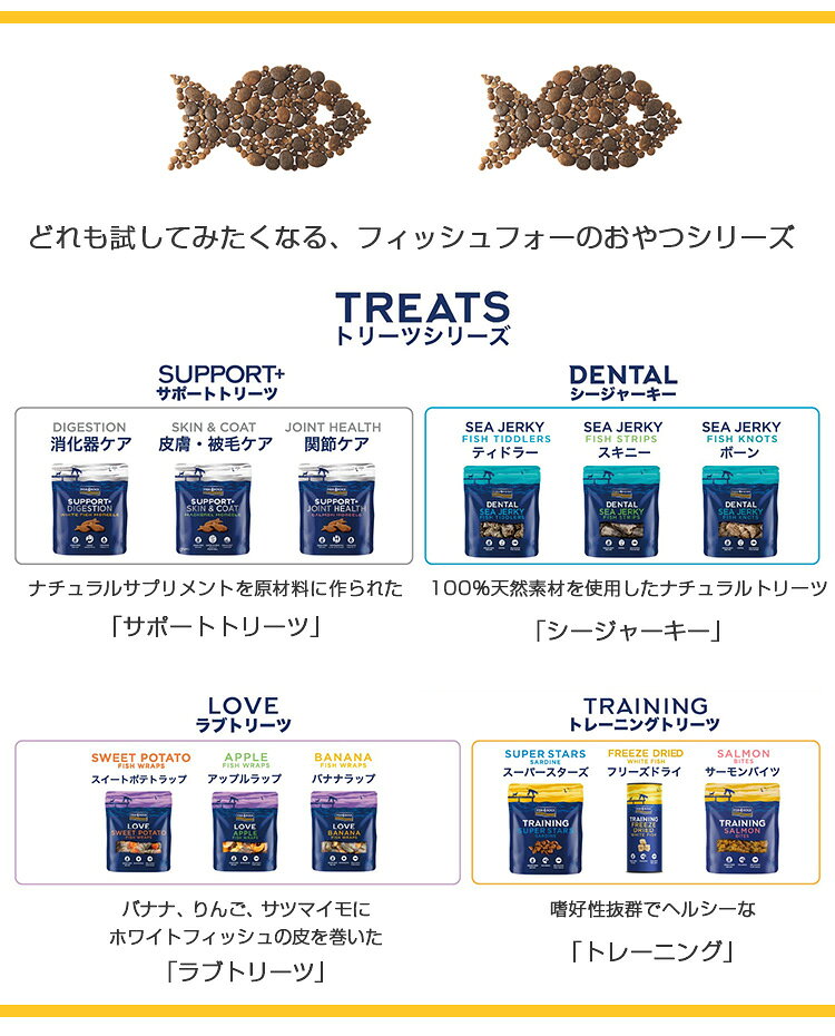 フィッシュフォー F4 ドッグ シージャーキー ティドラー 115g 犬 おやつ 魚 たら ...