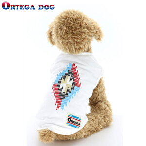 ORTEGA オルテガ DOG WEAR ビーズ風Tシャツ ホワイト S M L MD犬 服 おしゃれ アウトドア オルテガ柄 春夏 キャンプ 犬 タンクトップ