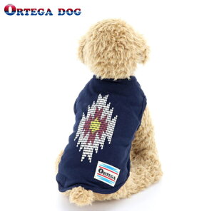 ORTEGA オルテガ DOG WEAR ビーズ風Tシャツ ネイビー S M L MD犬 服 おしゃれ アウトドア オルテガ柄 春夏 キャンプ 犬 タンクトップ