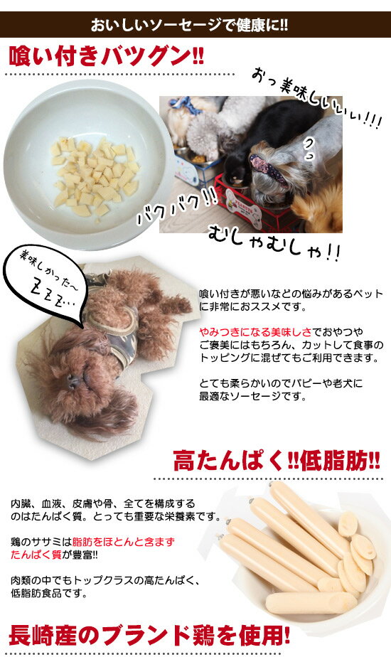 【ゆうパケットOK（メール便）】foo 特別飼育鶏　極みササミ＆チーズ お試し1本入り【国産】【完全無添加】 犬 ドッグ フード ドッグフード オヤツ おやつ チーズ トッピング ソーセージ 幼犬 パピー犬 老犬 シニア犬 国産 無添加 無着色 特別飼育鶏 バラ お試し 動画