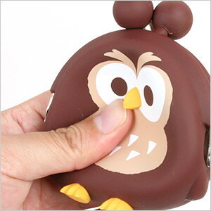 フクロウ3Dポーチ 3D POCHI OWL　フクロウ ふくろう 雑貨 シリコン がま口 財布 小物入れ シリコンポーチ シリコンがまぐち かわいい キャラクター コインケース