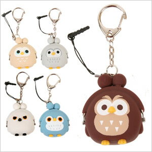 フクロウ3Dポーチ 3D POCHI-Bit OWL フクロウ ふくろう 雑貨 シリコン がま口 財布 小物入れ シリコンポーチ シリコンがまぐち かわいい キャラクター コインケース