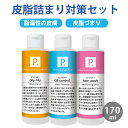 P. ピードット Bタイプ 皮脂詰まり対策3点セット 170ml 【臨床獣医師監修】犬 イヌ ドッグ フェレット 猫 シャンプー ペット用シャンプー 小動物 お手入れ ボディケア クレンジング 低刺激 被毛 毛穴 皮膚 脂漏性皮脂汚れ 乾燥 フケ かゆみ トラブル 保湿 ローション