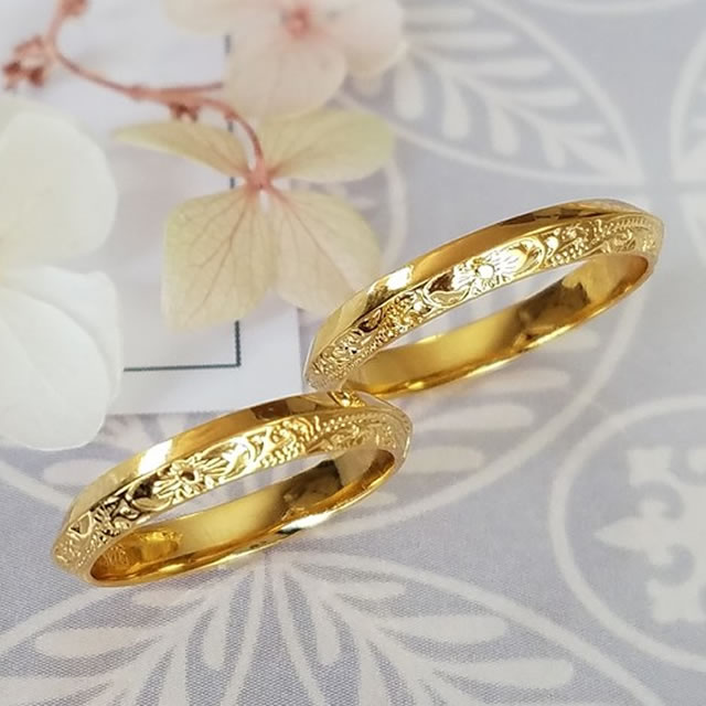 poonysの【受注製作】ハーフハワイアンピンキーリングハワイアンジュエリー リング 細身20号〜30号 ハワイアン ジュエリー 18k gp 指輪 中指 女性 レディース ピンキー 18金 デザインリング ハワイアンリング 華奢 シンプル 可愛い 人気 おしゃれ ギフト プレゼント｜アングル3