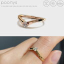 【受注製作】V字*一粒シンプル*ピンクゴールドリング(1号〜19号)/ K18ピンクゴールドコーティング キュービックジルコニア CZ SILVER925 スタ...