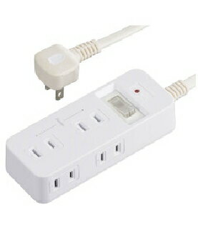 Rakuten - OHM（オーム電機） 発煙ガードスイッチ・雷ガード付安全タップ（6個口/1m/ホワイト） 4971275053472 HS-TP61HS3