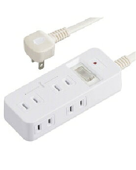 OHM（オーム電機） 発煙ガードスイッチ・雷ガード付安全タップ（6個口/2m/ホワイト） 4971275053489 HS-TP62HS3