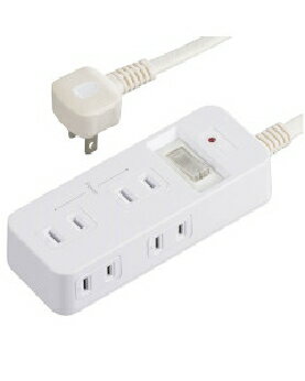 Rakuten - OHM（オーム電機） 発煙ガードスイッチ・雷ガード付安全タップ（6個口/3m/ホワイト） 4971275053496 HS-TP63HS3