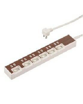 Rakuten - OHM（オーム電機） 個別スイッチ付節電タップ（6個口/1.5m/木目調ブラウン系） 4971275050198 HS-TP615WD-T [木目調ブラウン]