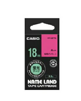 Label Printers - CASIO（カシオ） ネームランドテープ　蛍光色タイプ 黒文字 18mm 4971850123378 XR-18FPK
