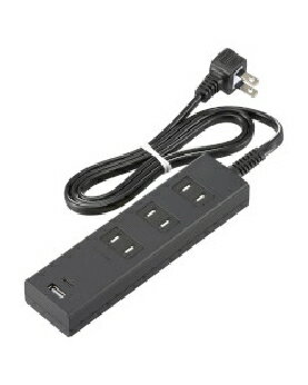 Rakuten - OHM（オーム電機） 雷ガード付節電タップ（3個口/1m/Type-C[PD対応]×1、Type-A×1) 4971275010062 HS-TKU31PD23-K