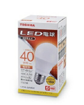 TOSHIBA����ǡ� LED�ŵ� �����ŵ�� 4.4W(�ŵ忧������E26�����40W������ 4580625137009 LDA4L-G/K40V1 [�ŵ忧]