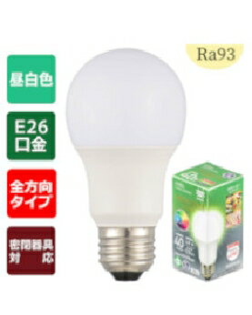 OHM（オーム電機） LED電球「GRANGRADE」（40形相当/Ra93/525lm/昼白色/E26/全方向配光280°/密閉形器具対応） 4971275638563 LDA5N-G AG6/RA93