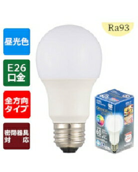 OHM（オーム電機） LED電球「GRANGRADE」（60形相当/Ra93/870lm/昼光色/E26/全方向配光280°/密閉形器具対応） 4971275638631 LDA8D-G AG6/RA93